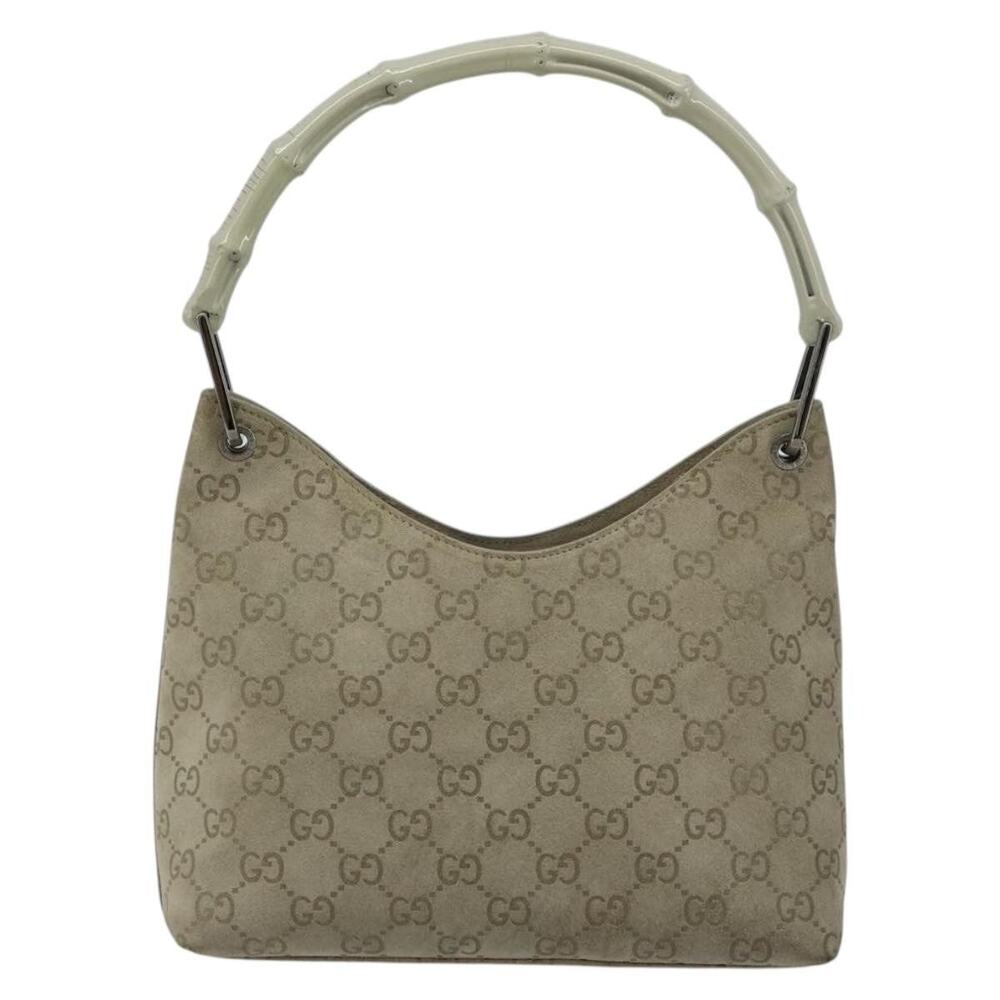 Gucci GG Canvas Bamboo Shoulder Bag 2058 Gray